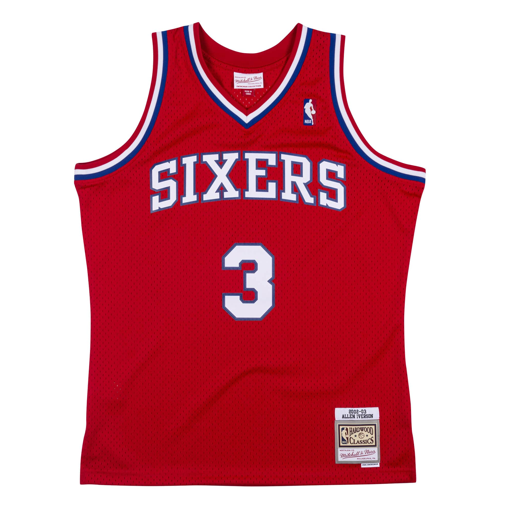 M&N Philadelphia 76ers Allen Iverson Swingman Jersey (2002-03/Road)
